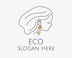 Woman Stylist Earring  Logo