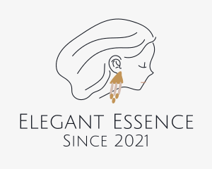 Woman Stylist Earring  logo design