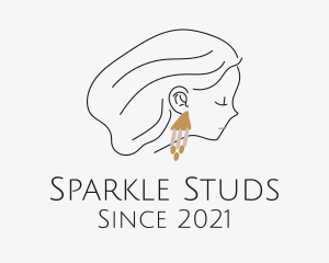 Woman Stylist Earring  logo design