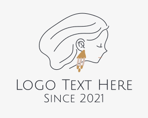 Beautician - Woman Stylist Earring logo design