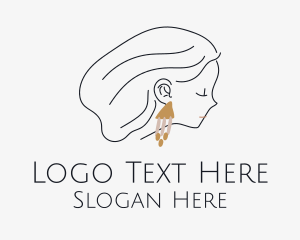 Woman Stylist Earring  Logo