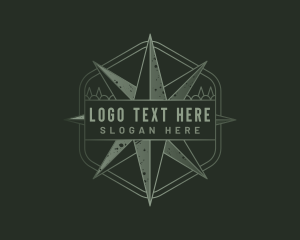 Tourist - Compass Adventure Badge logo design