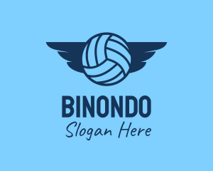 Volleyball - Blue Volleyball Wings logo design