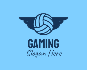 Sports Gear - Blue Volleyball Wings logo design