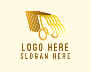 Delivery Truck - Golden Truck Lines logo design