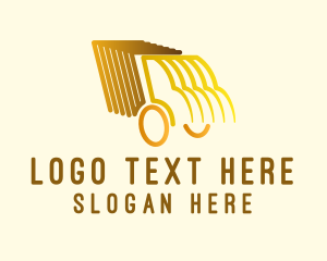 Delivery Truck - Golden Truck Lines logo design