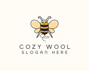 Wool - Cute Bee Crochet logo design