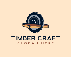 Woodcutting - Round Saw Cutter logo design