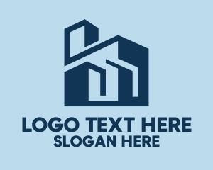 Modern - Blue Geometric Building logo design