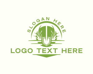 Lawn Care - Landscaping Shovel Gardening logo design