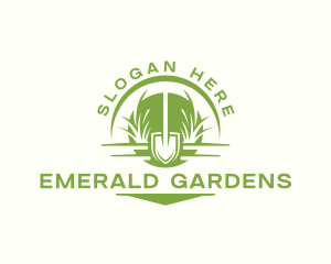 Landscaping Shovel Gardening logo design