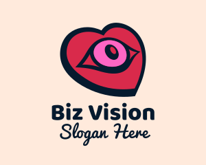 Romantic Heart Eye logo design