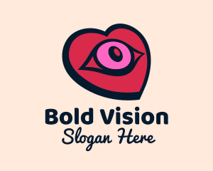 Romantic Heart Eye logo design