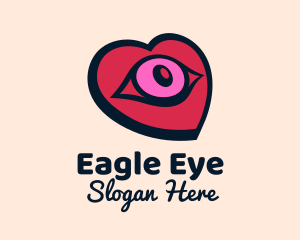 Romantic Heart Eye logo design