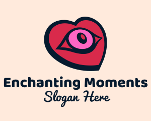 Romantic Heart Eye logo design