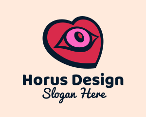 Horus - Romantic Heart Eye logo design