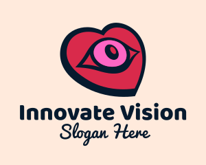 Romantic Heart Eye logo design