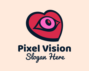 Romantic Heart Eye logo design