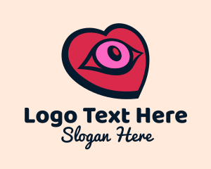 Dating - Romantic Heart Eye logo design