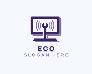 Elearning - Computer Technician Mechanic logo design