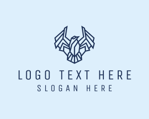 Geometric Wing Bird logo design