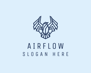 Geometric Wing Bird logo design