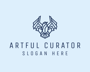 Geometric Wing Bird logo design