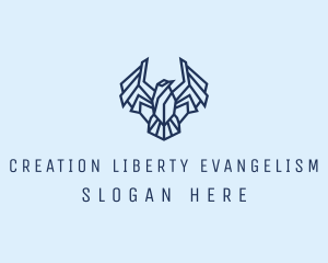 Geometric Wing Bird logo design