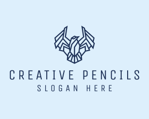 Geometric Wing Bird logo design