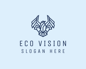 Geometric Wing Bird logo design