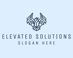 Geometric Wing Bird logo design