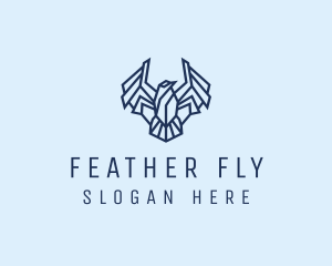 Geometric Wing Bird logo design