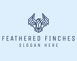 Geometric Wing Bird logo design