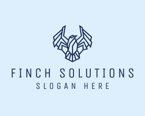 Geometric Wing Bird logo design