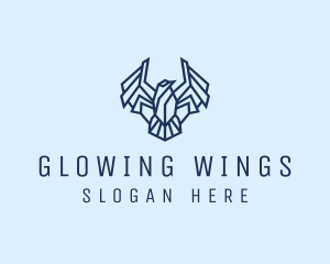 Geometric Wing Bird logo design