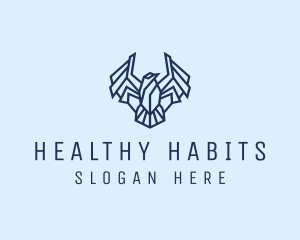 Geometric Wing Bird logo design