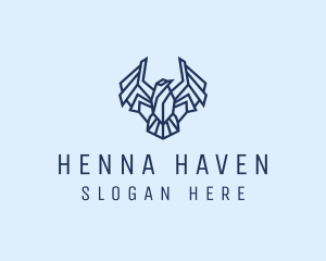 Geometric Wing Bird logo design