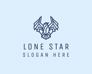 Geometric Wing Bird logo design