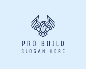 Geometric Wing Bird logo design