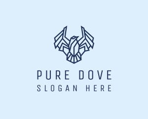 Geometric Wing Bird logo design