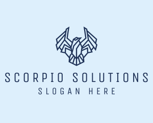 Geometric Wing Bird logo design