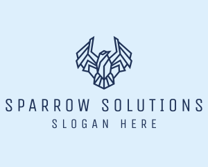 Geometric Wing Bird logo design