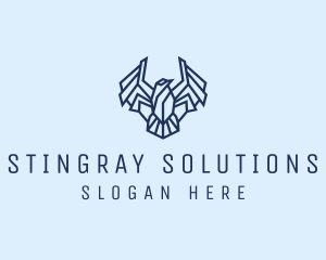 Geometric Wing Bird logo design