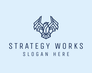 Geometric Wing Bird logo design