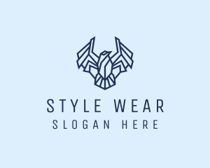 Geometric Wing Bird logo design