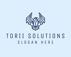 Geometric Wing Bird logo design