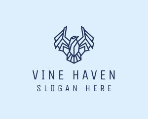 Geometric Wing Bird logo design