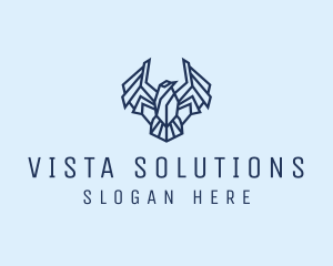 Geometric Wing Bird logo design