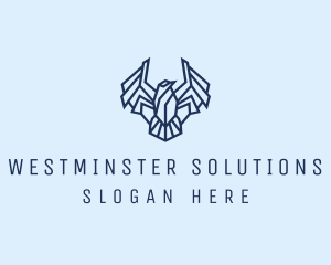 Geometric Wing Bird logo design