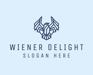 Geometric Wing Bird logo design